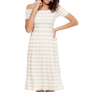XS Off Shoulder Smocked Dress